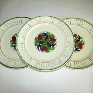 3 Antique Dinner Plates ADAMS TITIAN WARE Royal Ivory Floral Cottagecore Boho